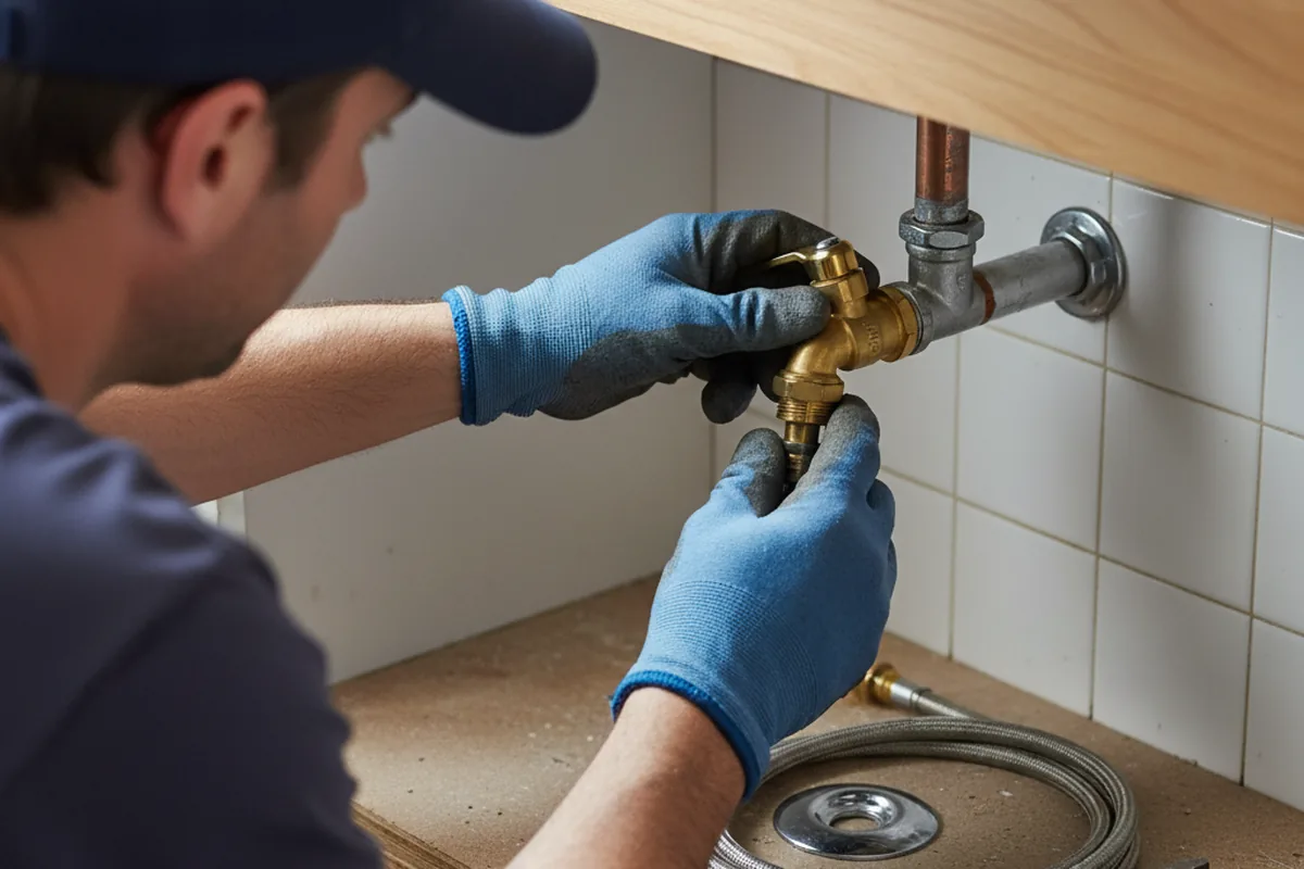 Shutoff valve and fitting work during Faucet and Fixture Repair in Waterford